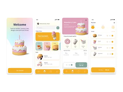 Food App apllucation app appdesign applucation art artwork branding design food app illustration logo ui ux