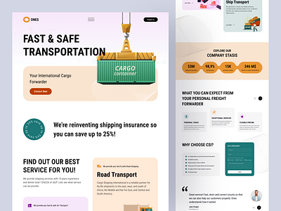 Logistic Website Design aesthetich cargo company container corporate delivery design expedition landing logistic manufacturing shipment supply tracking tranding tranport ui ui design uiuxdesign website
