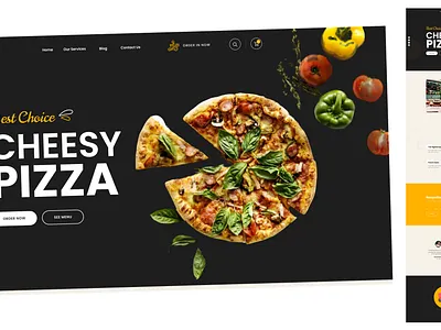 Pizza Landing Page app appdesign applucation art artwork branding design illustration landing landing page logo order page pizza ui