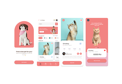 Pet Shop App app appdesign application applucation art artwork branding design illustration logo pet app shop ui