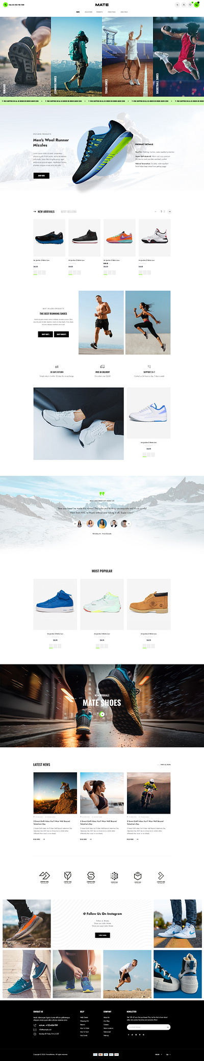 Mate - Shoes & Sportswear Store Shopify 2.0 Theme dropshipping envato shoes website shopify shopify expert shopify store shopify template shopify theme themeforest web design web designer website design