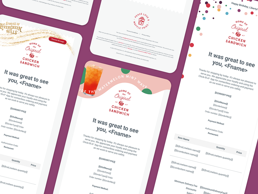 ChickfilA Seasonal Receipt Templates by Liberty Riggs on Dribbble