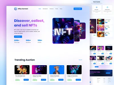 NFT Landing page Landing page crypto cyrptocurrency landing page nft nft app nft dashboard nft landing page nft markeplace nft trading nft webapp nft website token ui ux design website nft