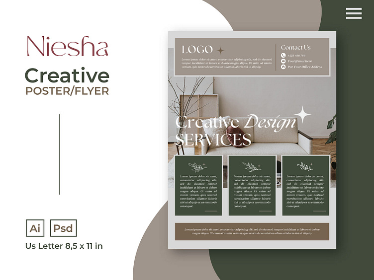 Creative Design Service Poster Template by Niesha on Dribbble