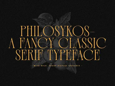 Philosykos - Fancy Classic Serif aesthetic branding classic creative market editorial elegant fancy fashion font graphic design ligature ligatures logo logo design minimal packaging serif type design typeface typography