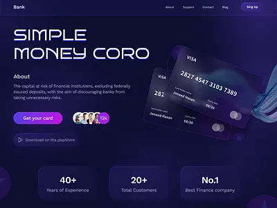 Finance Landing Page | Banking website. banking banking app digital banking exploration finance app finance website financial fintech home page homepage landing page landingpage web design website
