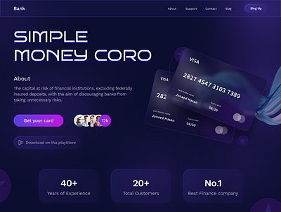 Finance Landing Page | Banking website. banking banking app digital banking exploration finance app finance website financial fintech home page homepage landing page landingpage web design website