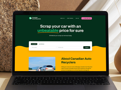 Scrap Car Website Design about car company design go green header landing page menu scrap sell service ui website