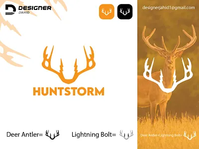 Deer Antler and Lightning Bolt Combination Creative Logo Design animal logo design branding combination mark logo creative logo deer logo design graphic design illustration lightning bolt logo logo logo design minimal logo minimalist logo modern logo new logo stylish logo unique logo vector