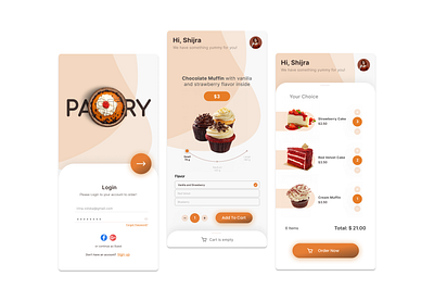 Pastry App app appdesign application applucation art artwork branding cafe cake design illustration logo pastry ui ux