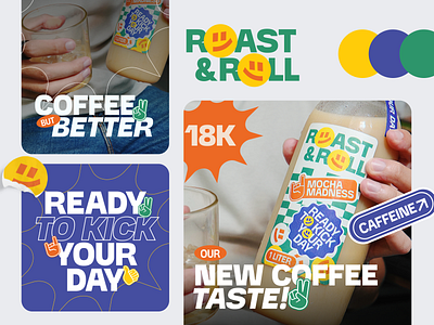 Roast & Roll Coffee Logo agency brand guidelines brand identity brandbook branding coffee coffee shop drink log logo logo design logotype roast visual branding