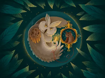 Owl the Embroiderer animal bird cartoon character character character design children illustration embroidery fairy tale fairy tale character forest grain illustration love magic nature owl portrait summer