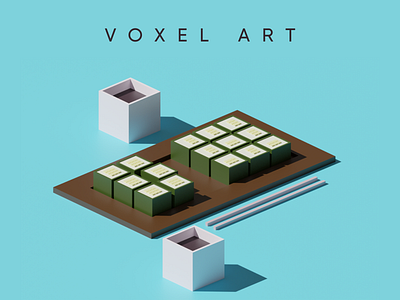 3D VOXEL Food Art 3d 3d food blender coffee color food illustration modeling pixel art voxel art