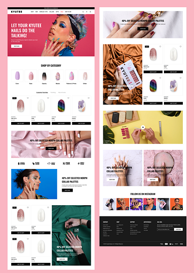 KYUTEE Women Nails E-commerce Website Redesign animation app branding design e commerce girls graphic design logo mobile app nails online stores shopping ui ui design ui ux website design website redesign women women website