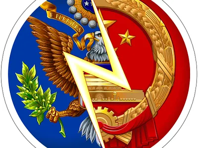 Sticker USA vs China battle collection danger nation vector