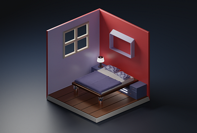3D Isometric room 3d blender cinema interior isometric render room