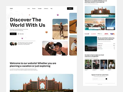 Travel Agency WebSite branding clean work creative design hotel landing page minimal online book resort tourism tourist travel travelling ui uiux ux vacation web website