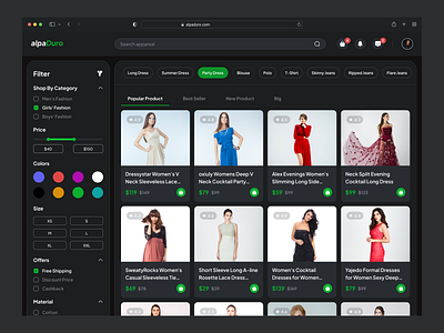 Fashion E-Commerce - Product Catalog Page cart clean ui design ecommerce fashion market marketplace online shop online store shop shopping store ui web design website design