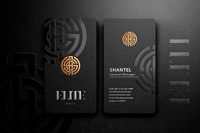 Elite SCA branding business card design graphic design logo