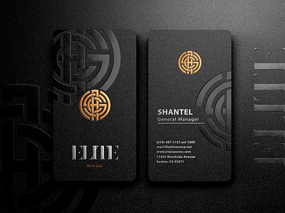 Elite SCA branding business card design graphic design logo