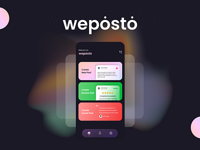 Weposto : Post-Quote Creator & Freelance Review Maker App app app design application artonest artonest design branding concept design figma graphic design layout logo mobile mobile design post social media ui user persona ux visual design