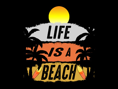 Life Is A Beach Enjoy Summer T-shirt Design design graphic design graphics t shirt design holiday design illustration summer design summer sea beach design summer t shirt design t shirt t shirt design typography typography t shirt design vector design