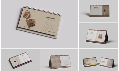 Desk Calendar Mockups branding design desk calendar graphic design mockups vector