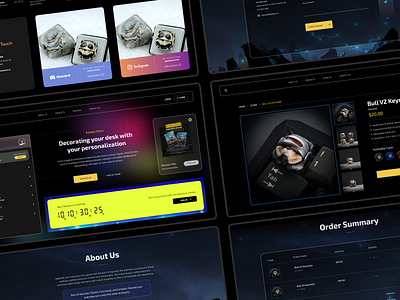 Keycap Store - Web Design company website daily ui darkmode darktheme keyboard keycaps landing page online shop product design ui ui ux web design