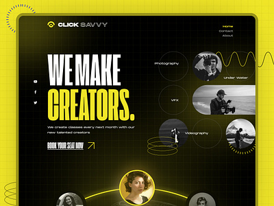 Click Savvy animation branding creator dark design landing page logo mockup photography tech typography ui ux vfx videography web web design webdesign