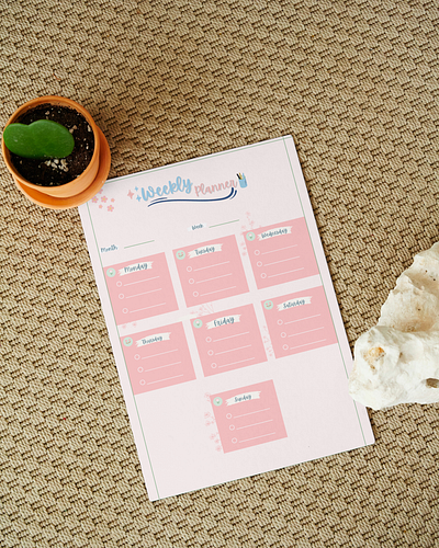 Weekly Planner (Pastel Inspired) care design planner reminder self templates weekly