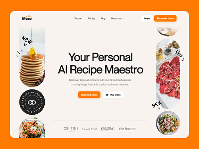 AI Recipe Generator Landing Page ai clean food hero landing page recipe saas ux web design webflow website design