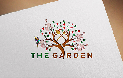 The Garden Logo Design birds brand identity branding garden logo logo design logo maker natural print design tree logo vector vector logo