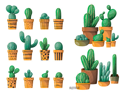 Cactus Collection cactus design graphic design illustration