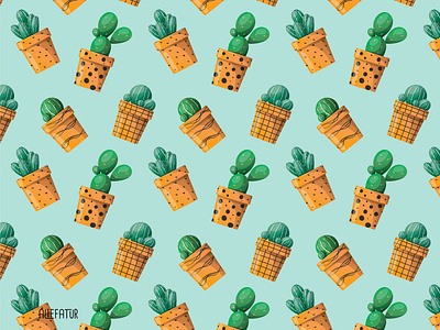Cactus Pattern Illustration cactus design graphic design illustration pattern