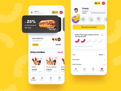 Stardogs app concept app design e com e commerce fast food food delivery hot dogs interface mobile app ui ux