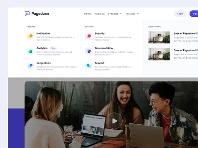 Mega Menu Design - Pagedone branding buildinpublic css design system html logo mega menu menu modern pagedone tailwind typography ui ui design