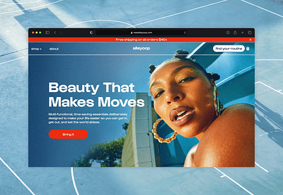 Alleyoop Website – Beauty & Body Care Brand animations basketball beauty branding ecommerce home home page landing page marketplace playful product skincare store sustainability type ui ui design visual identity webdesign website