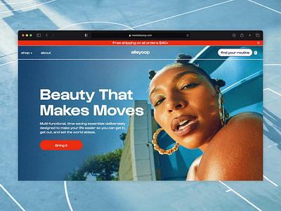 Alleyoop Website – Beauty & Body Care Brand animations basketball beauty branding ecommerce home home page landing page marketplace playful product skincare store sustainability type ui ui design visual identity webdesign website