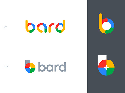 Google Bard Ai - Logo Redesign v2 b bard brand identity branding creative concept creative logo google identity layers letter design lettering design logo logo symbol monogram personal project startup typography visual identity wip