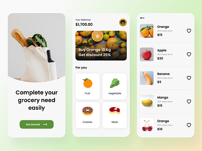 Bodega - Grocery list App market mobile product design ui uidesigner uiux