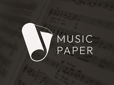 Music Paper Logo album audio band brand branding guitar jazz logo music musician note paper piano player record rock simple sing song sound