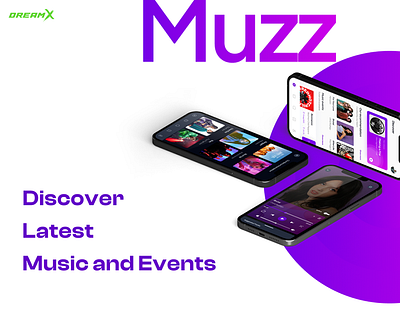 Muzz [Music] app design dreamx figma illustration mobile mobile app mobile app design music music app music player online player saas saas system startup startups ui ui design ux ux design
