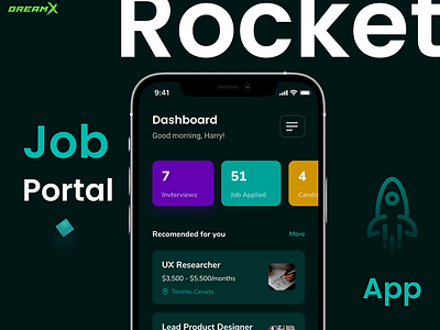 Rocket [Recruiting] android app app for recruiting design dreamx hr hr app illustration ios iphone job portal job portal app mobile mobile app mobile app design recruiting ui ui design ux ux design