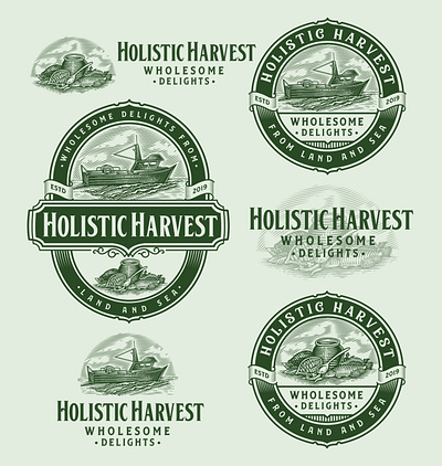 Holistic Harvest Co. branding graphic design illustration logo typography vector