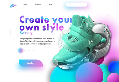 Landing page for Nike animation landi landing page site ui webdesign website