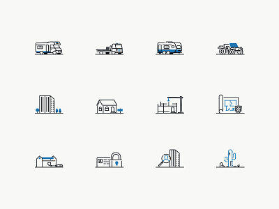 Insurance Icons Part 3 building construction insurance condo contractors policy icons identity theft protection illustration illustrator insurance motor home nothing found rental property roadside assistence rtv search account simple travel trailer ui ui illustration vector