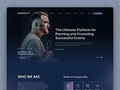 Event Platform Website Design business community dark event figma landing page meetup modern platform professional schedule speaker ui ui design uiux web design web ui website website design website ui