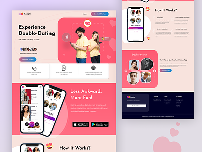 Double datting - Landing page app design dating app dating website dating website design datting design food app graphic design landing page landing page design ux website design