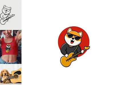 Guitarist Dog🎸🐶 blackshirtdog cutedog doge dogecoin doglogo dogmascot funnydogmascot funnymascot gang gangdog glasses guitar guitarist dog guitarlogo logo mascot mascotlogo musiclogo playingguitar shibaplayingguitar