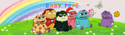 Baby Pepe Logo and banners app banner branding design graphic design illustration logo nft typography ui ux vector website